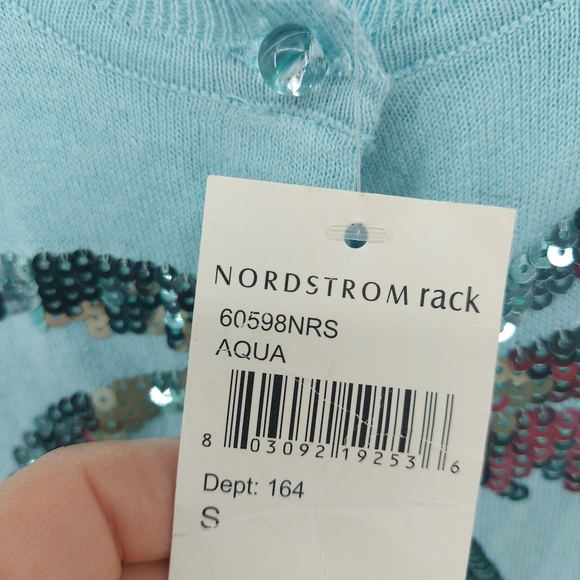 Charlotte Palm Tree Seqined Cotton Cardigan - Picture 8 of 10